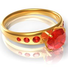 Golden Ruby Ring from Archangel Gabriel - Spiritual Gift